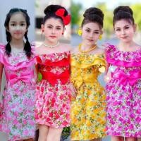 ราคา ชุดลายดอกแดง ชุดทองกวาวเด็ก ตรีมย้อนยุค น่ารักๆๆๆมากๆๆๆ (26876600933)