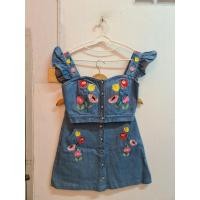 ราคา ชุดเซ็ทเสื้อกับกระโปรงยีนส์ปักดอก ป้าย Bellita (22490092856)
