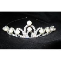 ราคา เทียร่าเจ้าสาวดีไซน์คลาสสิคประดับเพชรสลับไข่มุกแบบเจ้าหญิง*ขายดี* (1330109044)