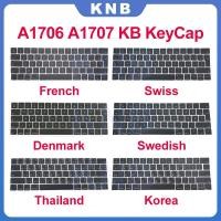 ราคา A1706 A1707 Keyboard keycaps For Macbook Pro Retina 13" 15'' FR CH SE KR TH DK Replacement key cap 2016 201 (19540732793)