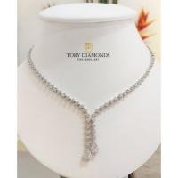 ราคา สร้อยคอ Pear Shaped ClusterDiamond สร้อยคอฝังเพชรเม็ดเดี่ยวไล่ระย้าลงมาเป็นจี้ Pear shaped ฝังเพชรป (29974057566)