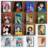 ราคา PL Cartoon Beginner Simple Girl Digital Oil Paint By Numbers Handmade DIY healing Number Painting Home Decor Wall Painting (27184038958)