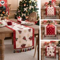 ราคา Jacquard ผ้าปูโต๊ะยาว หนา 6 ที่นั่ง 8 ที่นั่ง 10 ที่นั่ง ลายต้นคริสต์มาส กวาง (23755870489)