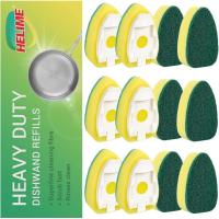 ราคา Dishwand รีฟิลฟองน้ําหัว - Non Scratch Dish Wand Refill Replacement, Heavy Duty Scrub Dots Brushed, Soap Dispensing Scrubbers, อุปกรณ์ทําความสะอาดล้างจานห้องครัว (58057750382)