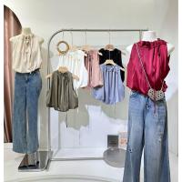 ราคา เสื้อแขนกุดทรงบอลลูนผ้าซาติน (44224885203)