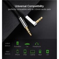 ราคา Ugreen [AV119] AUX cable 3.5mm audio cable 90 degree right angle flat jack 3.5 mm(0.5m./1m./1.5m./2m./3m./5m.) (560045463)