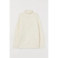 ราคา H&M เสื้อกันหนาวคอเต่าผ้าถักไหมพรมลายเปีย แบรนด์แท้ (28973708152)
