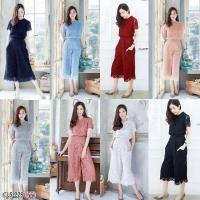 ราคา สอบถามสต้อกก่อนโอนค่า ชุดเซ็ท ลูกไม้ เก๋ๆ เสื้อลูกไม้แขนสั้น กางเกง สี กรม ฟ้า แดง ขาว ดำ เทา โอรส ชมพู 2021 5-229 (10857928280)
