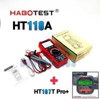 ราคา HABOTEST HT118A+HT107T(ภาษาไทย) (NEW 2020) จอ LED Digital Multimeter มิเตอร์วัดไฟดิจิตอลมัลติมิเตอร์ มิเตอร์ดิจิตอล (13307760920)
