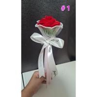 ราคา กุหลาบหินลวดกำมะหยี่ บูเก้ช่อเล็กผูกโบว์ (53356197160)