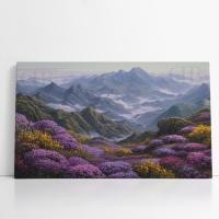 ราคา ภาพวาดสีน้ำมัน ดอกลาเวนเดอร์บนเขา กับวิวภูเขาาเรียงติดกันด้านหน้า room decoration pictures (43415133853)