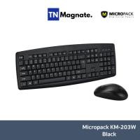 ราคา [คีบอร์ดเมาส์ไร้สาย] Micropack Keyboard & Mouse Wireless KM-203W Black (23718168431)