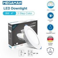 ราคา โคมไฟ Downlight LED Panel 9W ทรงกลม ฝังฝ้า ขอบขาว (4 นิ้ว รุ่นประหยัด Driver ในตัว ) 3 แสงใน 1 โคม (27803962264)