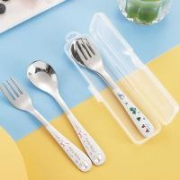 ราคา Cuteneryช้อนน่ารัก ช้อนส้อม ช้อนกินข้าว ช้อนและส้อมทานอาหารลายการ์ตูนน่ารัก สแตนเลส 304 (40114042913)