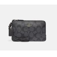 ราคา กระเป๋าสตางค์คล้องมือCoach Double Corner Zip Wristlet In Signature Canvas (16900829835)