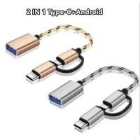 ราคา 2 in 1 มัลติฟังก์ชั่น OTG Cable วัสดุเหล็ก USB Micro & Type C 2in1 ความเร็วสูง (29284860439)