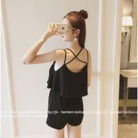 ราคา จั๊มสูทสายเดี่ยว สายไขว้ โชว์หลัง มี2สี (49895503)