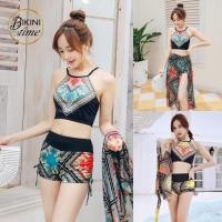 ราคา BikiniTime มี2สี ชุดว่ายน้ำแฟชั่น สไตล์โบฮีเมียน บิกินี่ เซ็ท3ชิ้น พร้อมผ้าคลุมซีทรู (SB41) (2264525588)