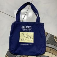 ราคา กระเป๋าโท้ตสีกรมท่า Merry Keep Smiling (44656249239)