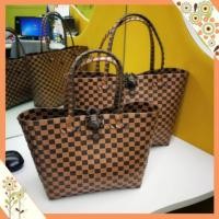 ราคา ตะกร้าสานพลาสติก แฮนด์เมด สีน้ำตาล (5913922608)