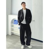 ราคา เสื้อสูทสีดำลำลองเสื้อสูทชายเกาหลีแบบ4กระดุม (25819745513)