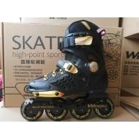 ราคา NEW-Round Men Roller Skates รองเท้าสเก็ตสีดำและสีทอง Roller Blade Roller Skates Professional Flat Flower (26919443228)