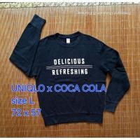 ราคา UNIQLO x COCA COLA Crewneck เสื้อสเวตเตอร์ผู้ชายสีดํา (26981167856)