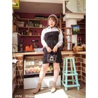 ราคา L9-54 เดรสเชิ้ตไซส์ใหญ่ XL-4XL เดรสเชิ้ตแขนยาวสาวอวบ แขนยาวไซส์ใหญ่ ใส่ทำงาน (5822427416)