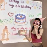 ราคา ถ่ายภาพเกาหลี ins เครื่องฉายภาพ โปรเจคเตอร์ ปาร์ตี้วันเกิด ไอเดียจัดงานวันเกิดน่ารักๆ✨ เครื่องฉายHBD happy birth day (12602076222)