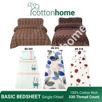 ราคา BASIC: SINGLE Bedsheet cadar Sheet Set 100% Cotton Rich Cooling Fabric / NO MICROFIBER/ VARIOUS DESIGNS (44328932568)