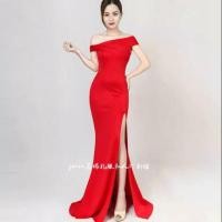 ราคา (((พร้อมส่ง))) ชุดราตรียาว สีแดงส้ม ไหล่ปาด (4016932957)