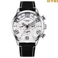 ราคา EYKI OVERFLY นาฬิกาข้อมือชาย สายหนัง กันน้ำ สีดำ หน้าปัดขาว (600306890)