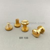 ราคา BR108 หมุดเกลียว หมุดเข็มขัดแบบหัวหลุม อะไหล่ทองเหลืองแท้ อุปกรณ์งานหนัง แพ็ค 12 ชิ้น (4025482433)