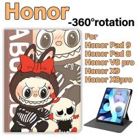 ราคา เคสฝาพับ หมุนได้ 360° Honor Pad 9 12.1นิ้ว / ออเนอร์ แพด X9 11.5นิ้ว ผู้ถือปากกาด้านขวา Honor Case For Honor Pad 8 / Honor Pad V8Pro /Pad X8Pro LABUBU เคส Honor (29911919692)