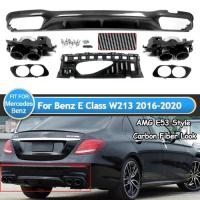 ราคา Rear Diffuser+Exhaust Tips For MERCEDES BENZ W213 E CLASS AMG-Line 2016-2020 (56405630555)