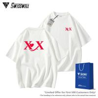ราคา SwissWell รูปภาพ oversize T-shirt men เสื้อยืดแท้เสื้อท่อนบนชุดทำงานคอกลมส่สบาย XOXO พร้อม COD (57155832665)