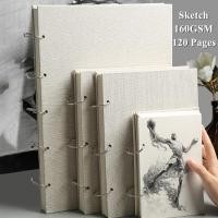 ราคา ปกผ้าลินินหลวม Leaf Sketchbook 32K/16K/8K 160GSM ไม้ Pulp กระดาษ Sketchbook 60 แผ่นร่างสีดินสอวาดโน้ตบุ๊ค (43601779395)