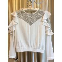 ราคา เสื้อแขนยาวตกแต่งลูกไม้สีขาวดำ jaspal (8654562533)