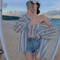 ราคา เซต 2 ชิ้น เซตเสื้อคลุมโอเว่อร์ไซส์ตัวยาว พร้อมบราสายเดี่ยวมีฟองน้ำดันทรง (7557751617)