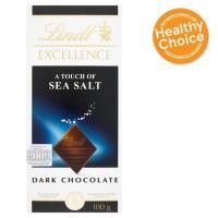 ราคา สินค้าขายดี!! ลินด์ เอ็กเซอร์แลนซ์ ดาร์กช็อกโกแลต ผสมเกลือทะเล 100กรัม Lindt Excellence Sea Salt Dark Chocolate 100g (8475081879)