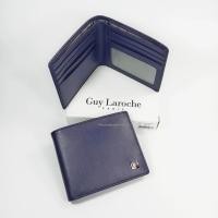 ราคา Guy Laroche กระเป๋าสตางค์ผู้ชายพับสั้น สีน้ำเงินกรมท่า หนังนิ่ม หนังลาย ของแท้100%(ช่องการ์ด 9 ช่อง) (19713113911)