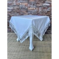 ราคา ผ้าคลุมโต๊ะเคียง ผ้าปูโต๊ะสีขาวระบายลูกไม้สวยงาม ขนาด 80 × 80 ซม ราคา / ชิ้น (26823964582)