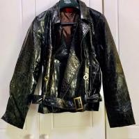 ราคา Jacket หนังสีน้ำตาลเข้ม ยี่ห้อ Elle size 40 (5135073456)