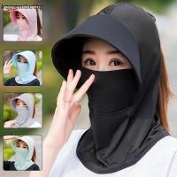 ราคา Kamembetbg ผ้าไหมน้ําแข็งหมวกฤดูร้อนสําหรับผู้หญิงหมวกกันแดดระบายอากาศกลางแจ้งขี่จักรยานชายหาดVisorคอป้องกันปีกกว้างSunhat TH (25190496922)