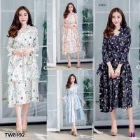 ราคา CS8192 เดรสเชิ้ตคอจีนลายดอก (3216747991)