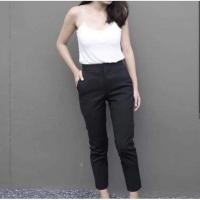 ราคา กางเกงผ้าดับเบิ้ล ทรงเดฟขา7ส่วน ผ้ายืด สีดำ ไซด์ s สำหรับสาวเอวไม่เกิน 25 (22289794598)