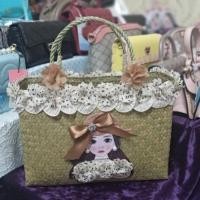 ราคา กระเป๋าถืองานสานน่ารักแต่งลูกไม้ (15309053152)