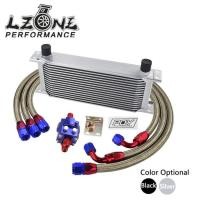 ราคา LZONE - UNIVERSAL OIL COOLER KIT 16ROWS OIL COOLER OIL FILTER ADAPTER STAINLESS BRAIDED HOSE W (52106170364)