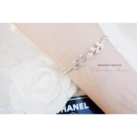 ราคา สร้อยข้อมือใบมะกอกฝังเพชร CZ ชุบทอง 5 ไมครอน (2360628472)