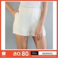 ราคา เก็บเงินปลายทาง❗️สั้นผ้าฮานาโกะ สีขาว เอวสูง กระเป๋าขวา (665343396)